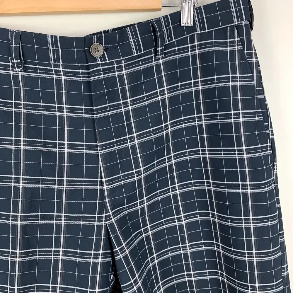 Haggar Moisture-Wicking Golf Plaid Shorts Men's Size 38